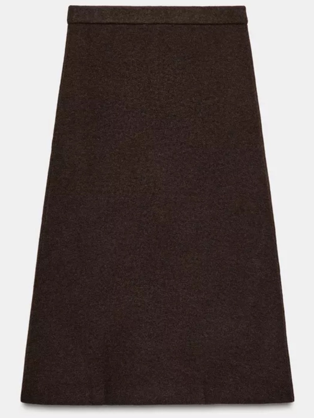 ZARA NWT Brown Wool Blend Knit Top & A-Line Midi Skirt Matching Set M - Picture 10 of 10